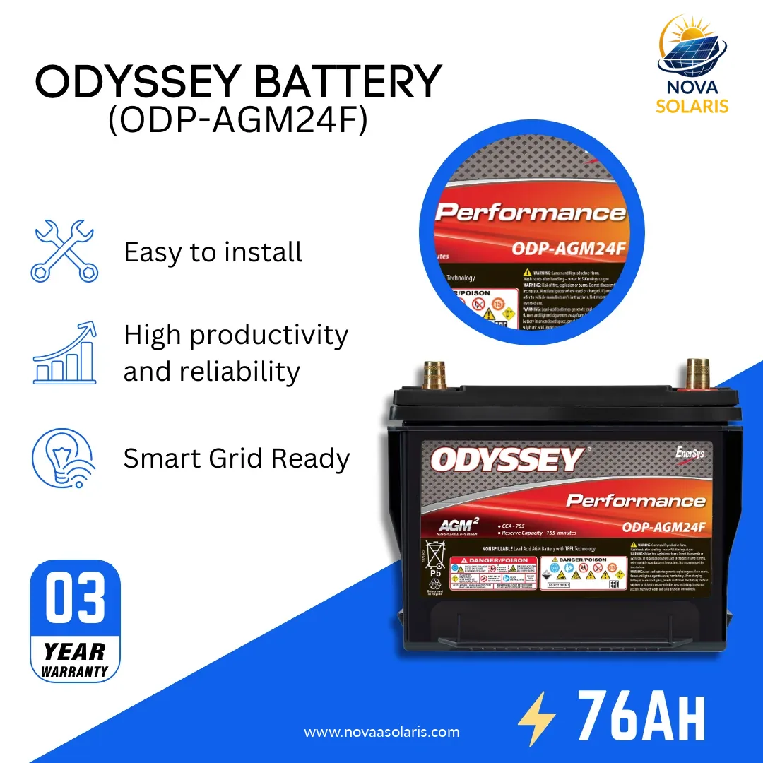 Odyssey Battery ODP-AGM24F 12VDC 76Ah Specialty Battery