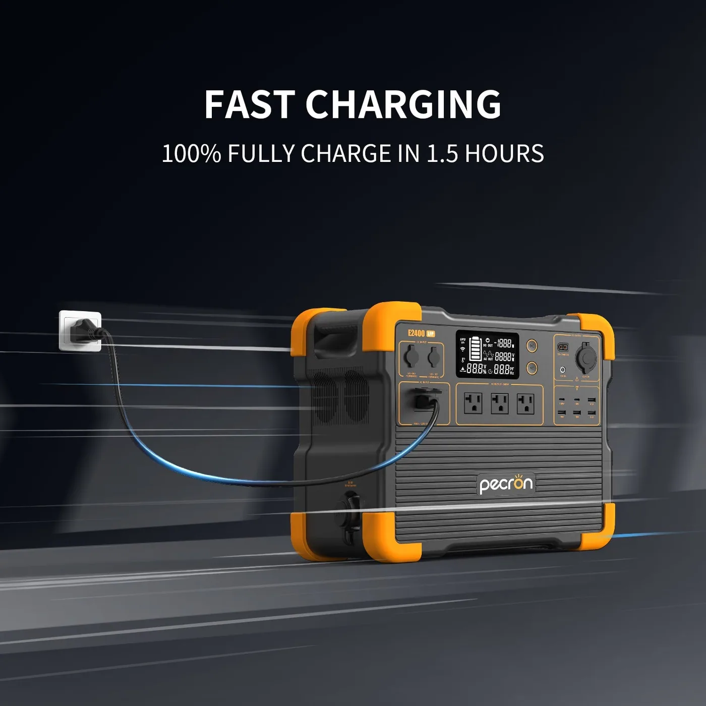 PECRON E2400LFP Portable Power Station 2400W 2048Wh — visuel 4