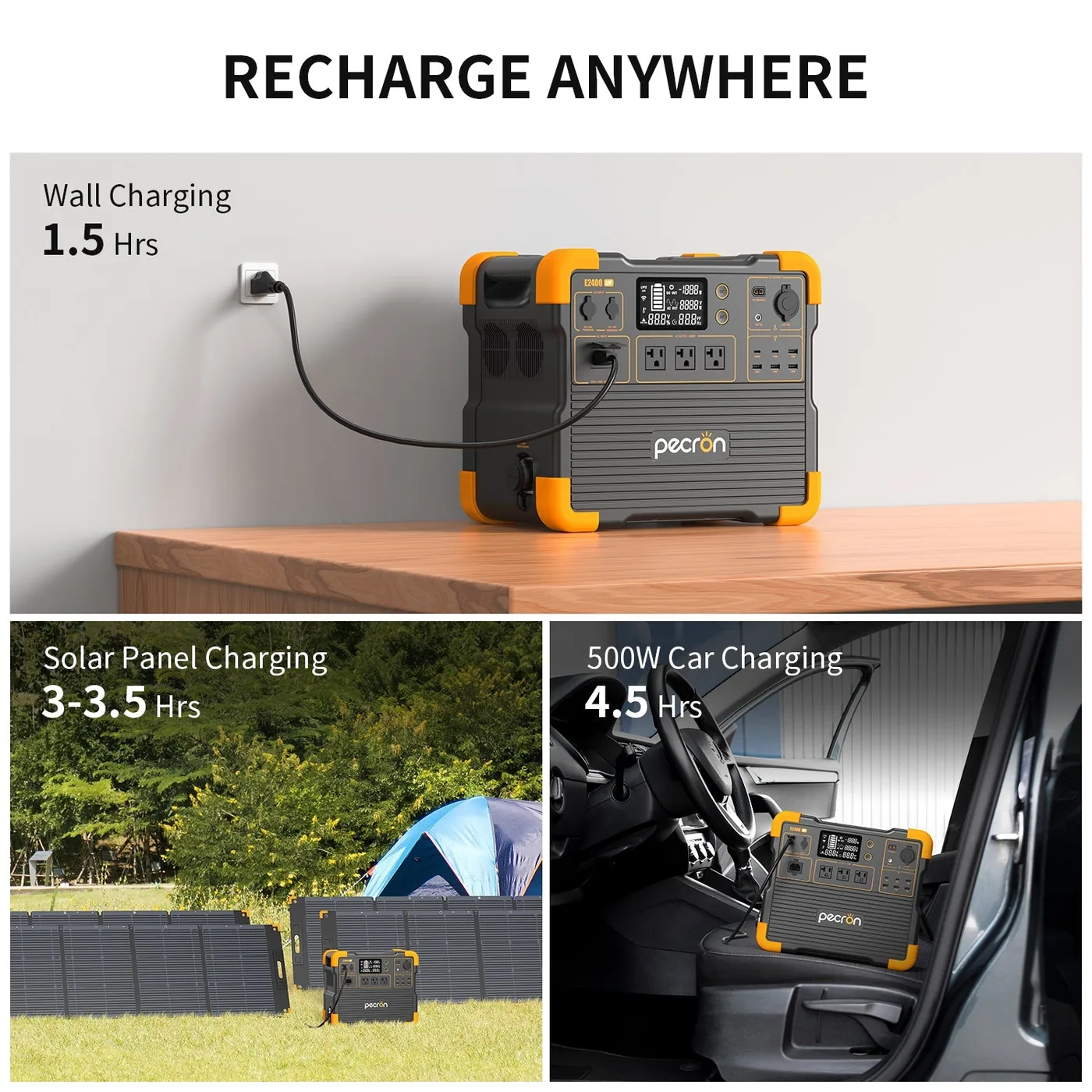 PECRON E2400LFP Portable Power Station 2400W 2048Wh — visuel 10