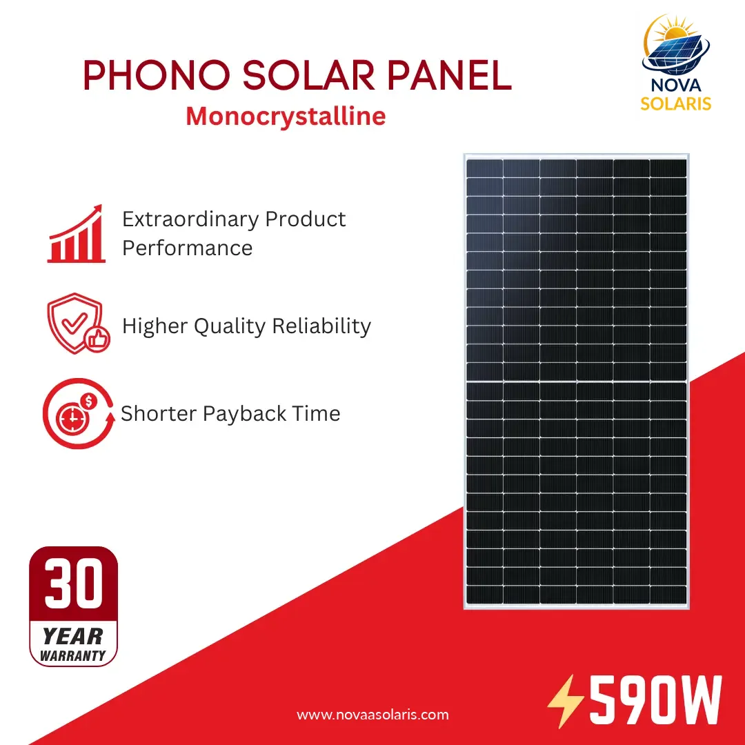 Phono Solar Draco PS590M8GF-24/TNH 590 Watt Monocrystalline Black on White Solar Panel