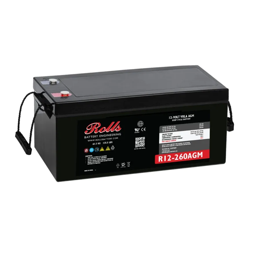 Rolls Surrette R12-260AGM 260Ah 12VDC AGM Deep Cycle Battery — visuel 3
