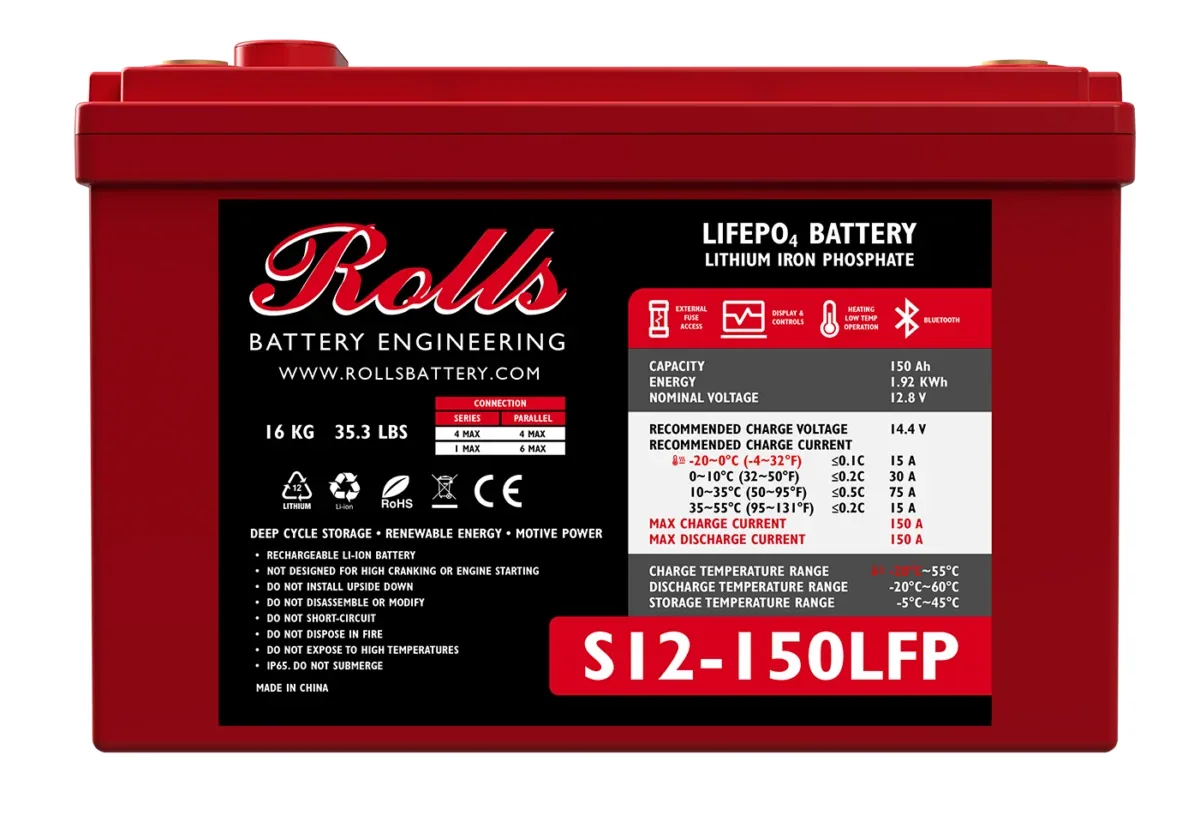 Rolls Surrette S12-150LFP 12VDC 150Ah Lithium Battery — visuel 3