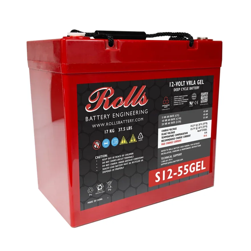Rolls Surrette S12-55GEL 12VDC 55Ah Deep Cycle GEL Battery — visuel 3