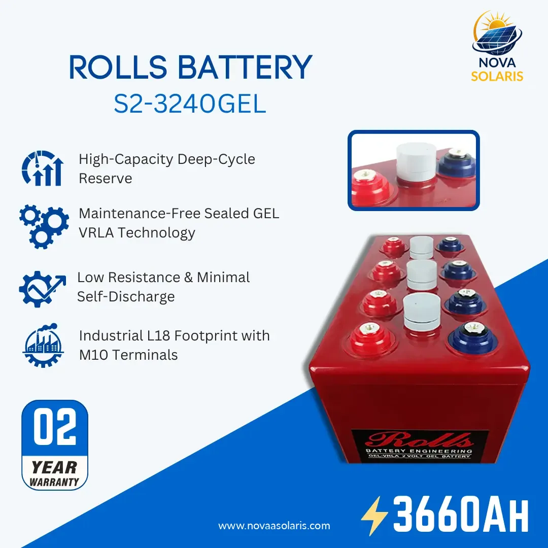 Rolls Surrette S2-3240GEL 2VDC 3660Ah Deep Cycle GEL Battery