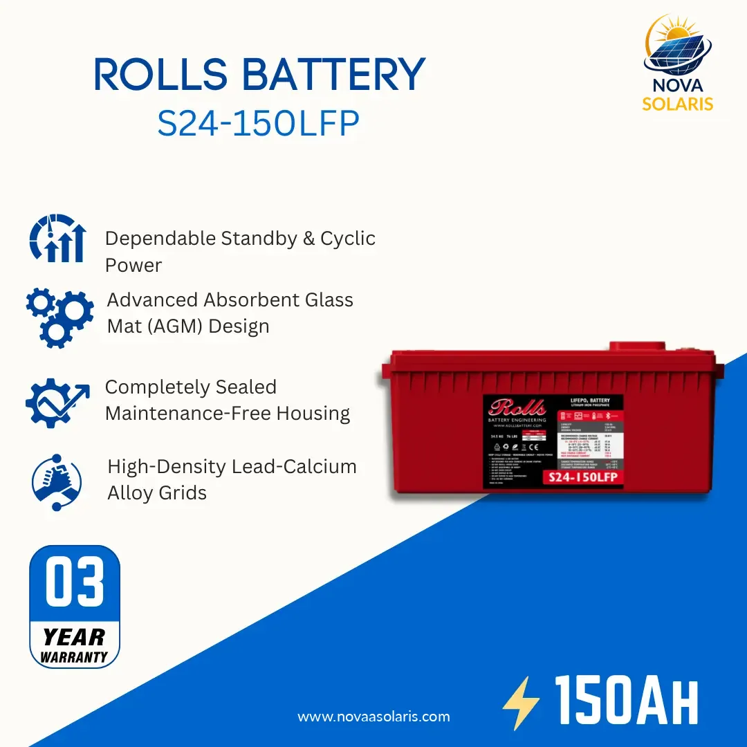 Rolls Surrette S24-150LFP 150Ah 24VDC Lithium Battery