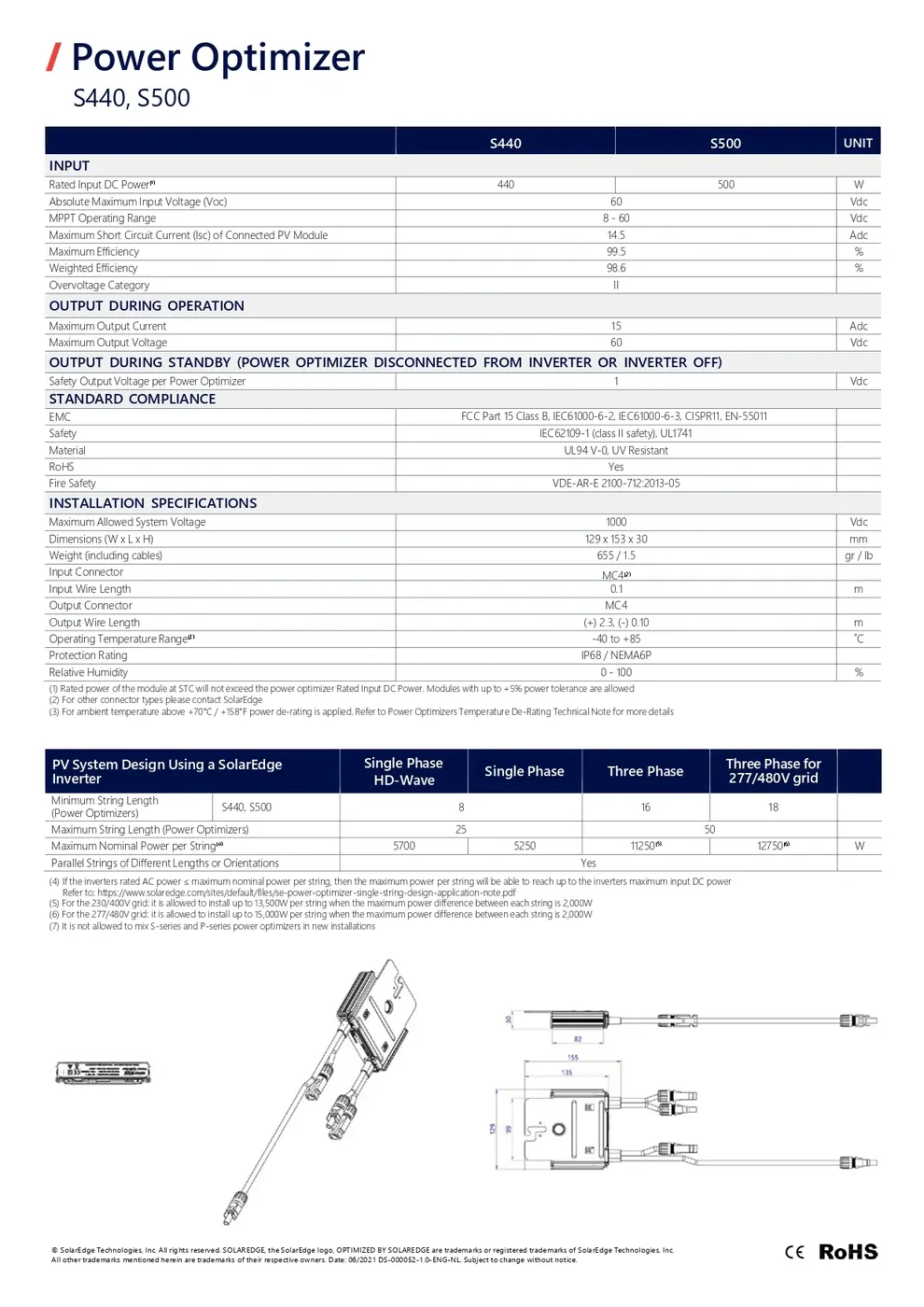 SolarEdge S440 440 watt Power Optimizer — visuel 2