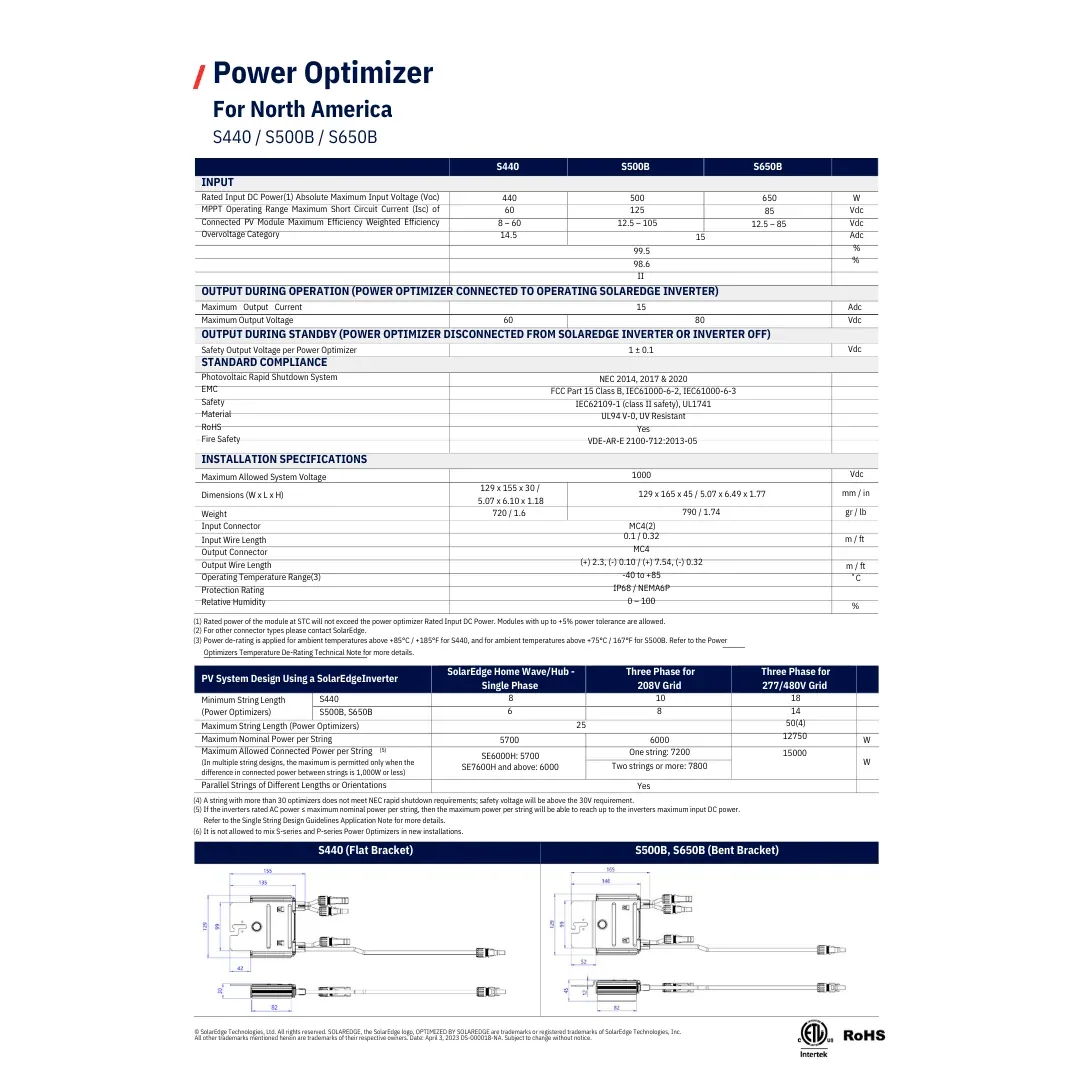 SolarEdge S500B 500W/ 125V Power Optimizer — visuel 2