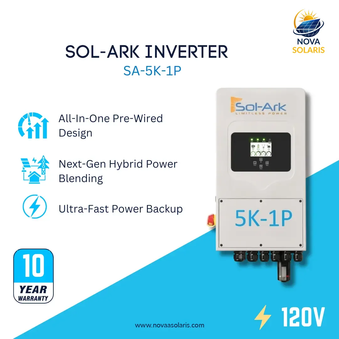 Sol-Ark 5kW Inverter 120VAC, 48VDC, (SA- 5K-1P)