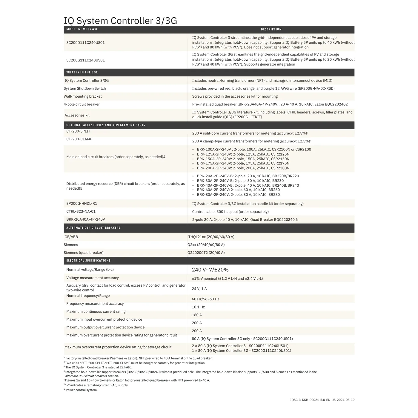 Enphase SC200D111C240US01 IQ System Controller 3 Microgrid Interconnect Device — visuel 2