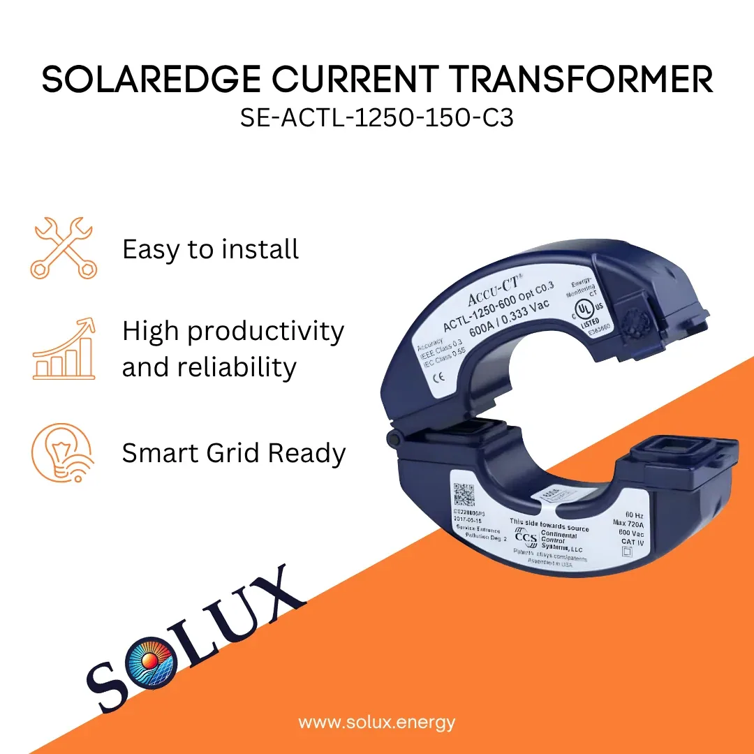 SolarEdge SE-ACTL-1250-150-C3 150A Current Transformer, Kit of (3)