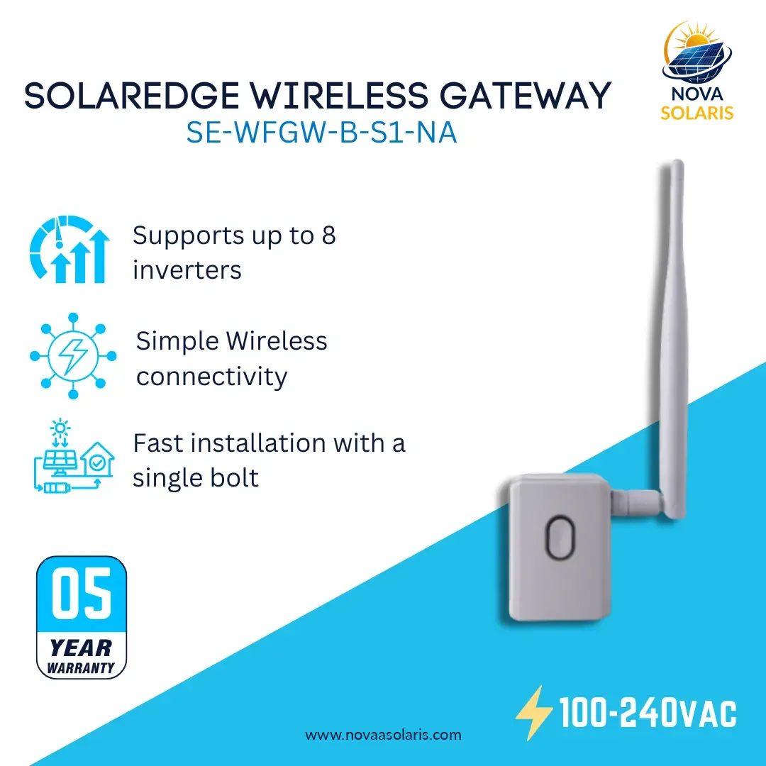 SolarEdge SE-WFGW-B-S1-NA Wireless Gateway and Antenna