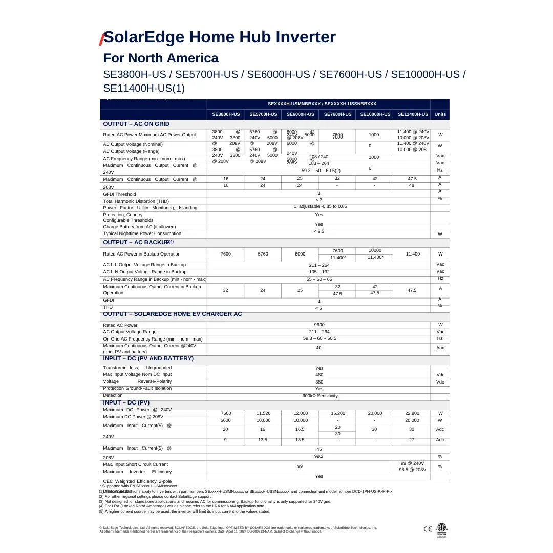 SolarEdge Energy Hub Inverter with Prism Technology SE3800H-USMNUBL75 — visuel 2