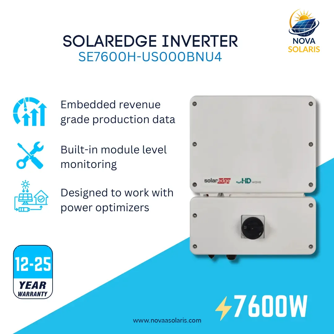 SolarEdge SE7600H-US000BNU4 7.6kW Single Phase HD Wave Inverter with SetApp Configuration
