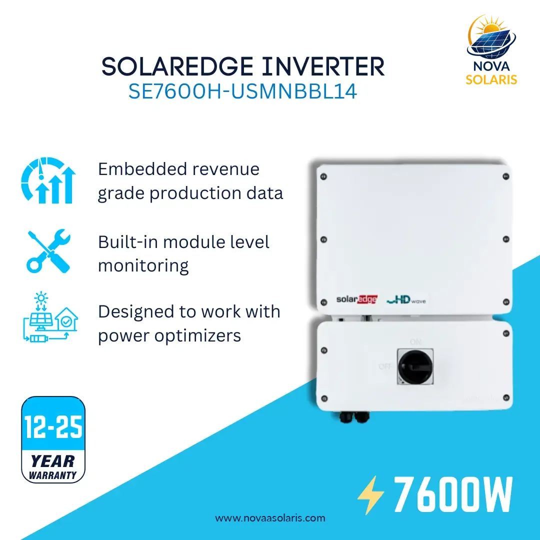 SolarEdge SE7600H-USMNUBL75 7.6kW Enegy Hub Inverter with Prism Technology