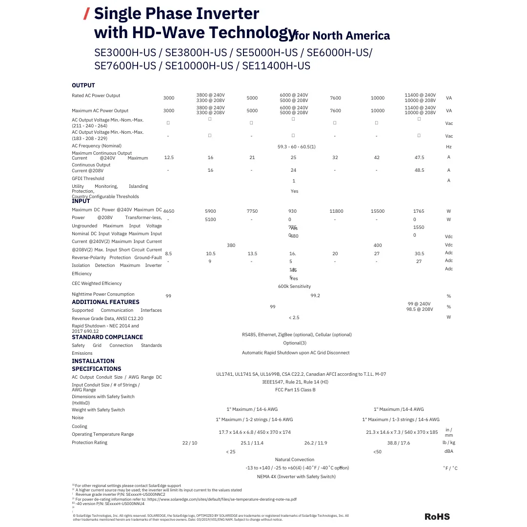 SolarEdge SE7600H-USMNUBL75 7.6kW Enegy Hub Inverter with Prism Technology — visuel 2