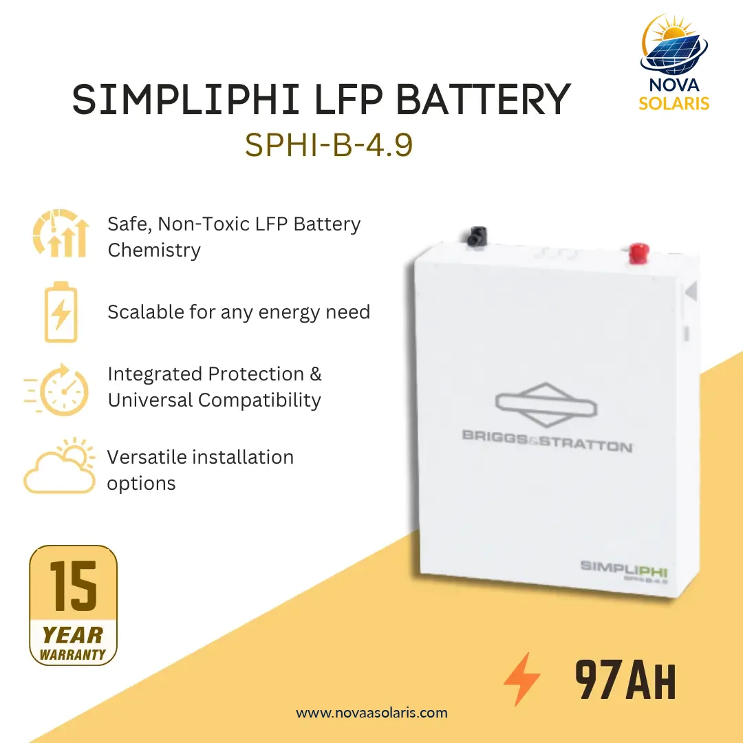 SimpliPhi SPHI-B-4.9 4.9kWh 48 Volt Lithium Ferro Phosphate Battery