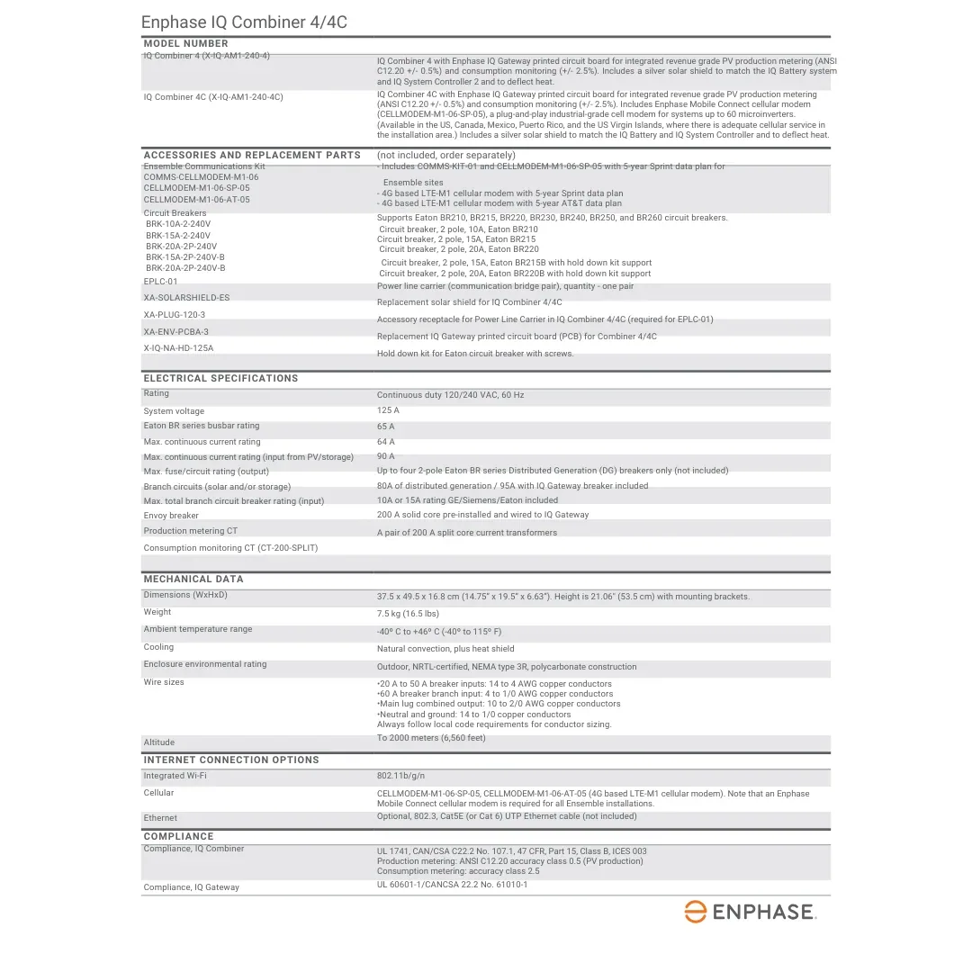 Enphase X-IQ-AM1-240-4C IQ Combiner with IQ Gateway PCBA 120V/240V Split Phase — visuel 2